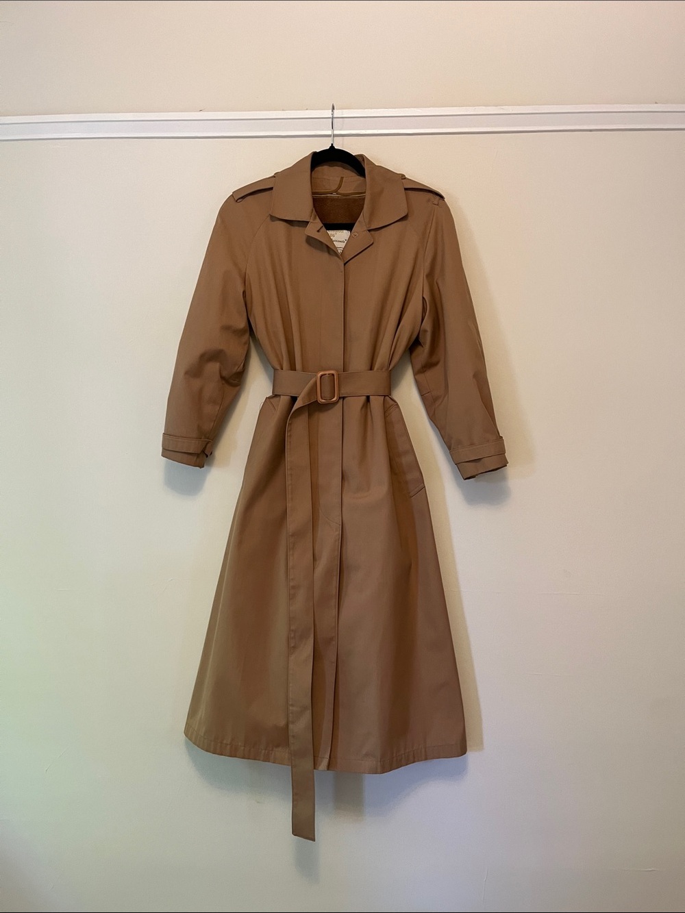 Vintage London Fog Belted Trench Coat in Camel